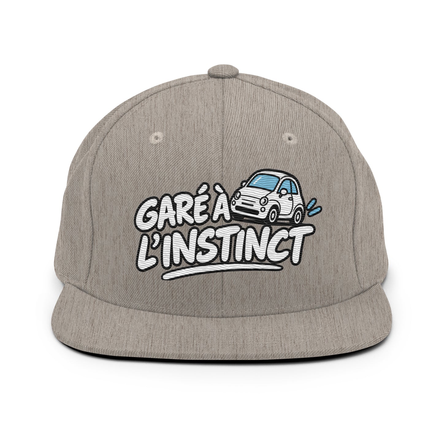 Casquette Snapback, brodée « Garé à l'instant », vue de face, image 5