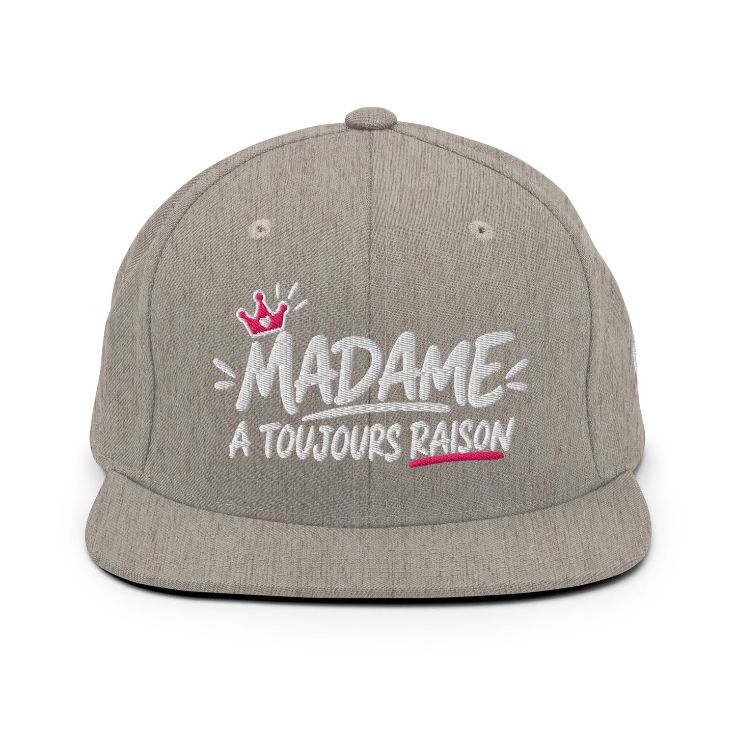Casquette Snapback, brodée « Madame à toujours raison », vue de face, image 5