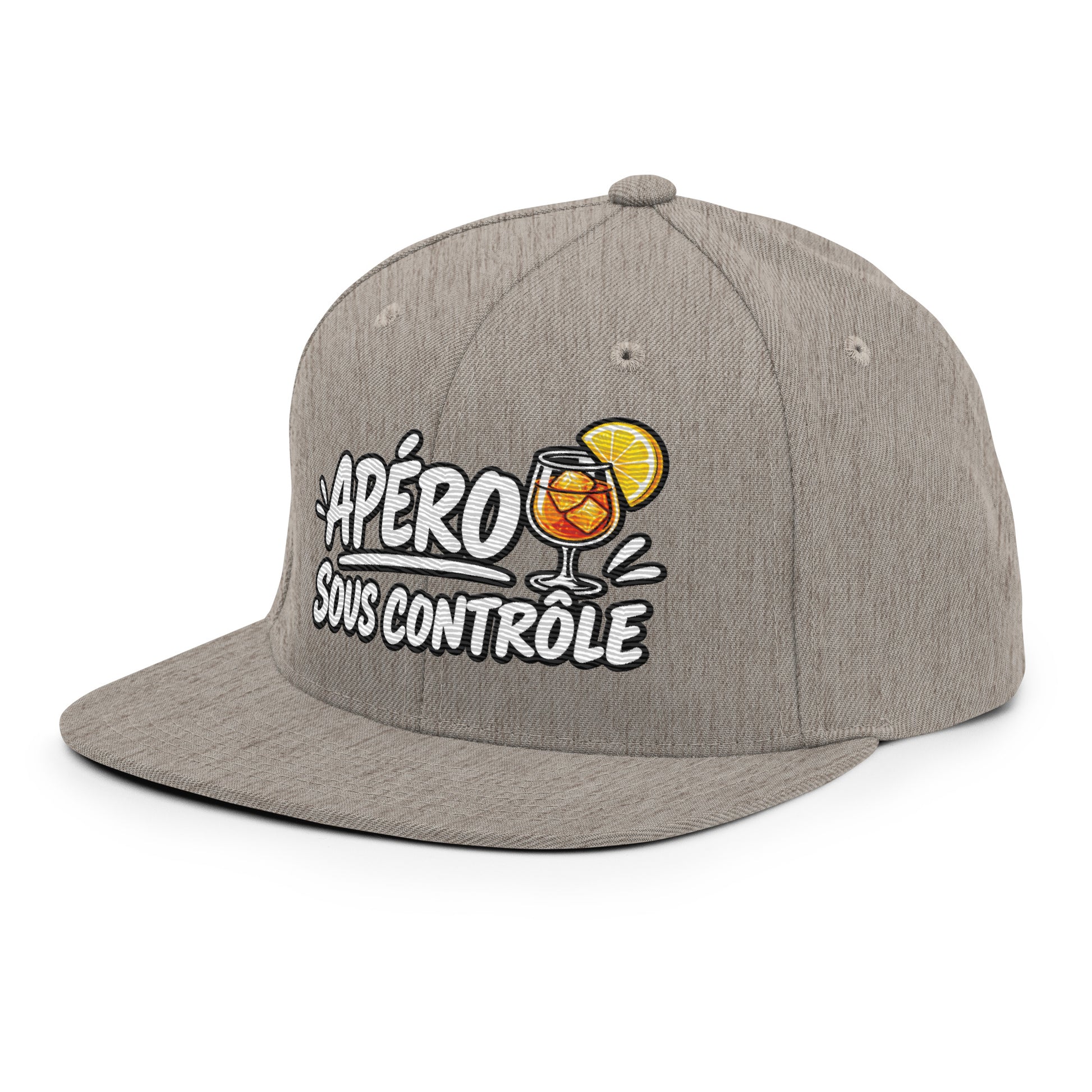 Casquette Snapback, brodée « Apéro sous contrôle », vue de trois quarts, image 95