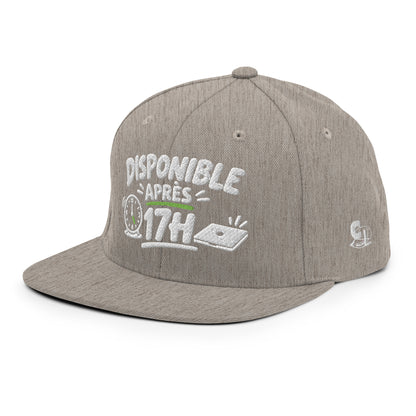 Casquette Snapback, brodée « Disponible après 17h », vue de trois quarts, image 95