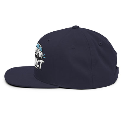 Casquette Snapback, brodée « Garé à l'instant », en Bleu Marine Foncé, vue de côté, image 61