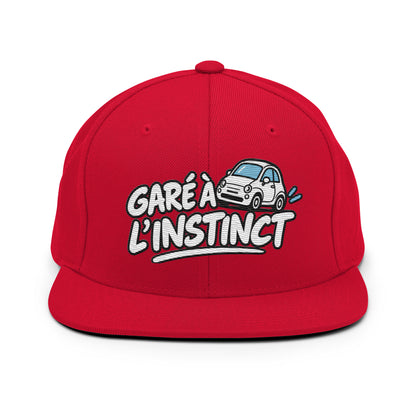 Casquette Snapback, brodée « Garé à l'instant », en Rouge, vue de face, image 13