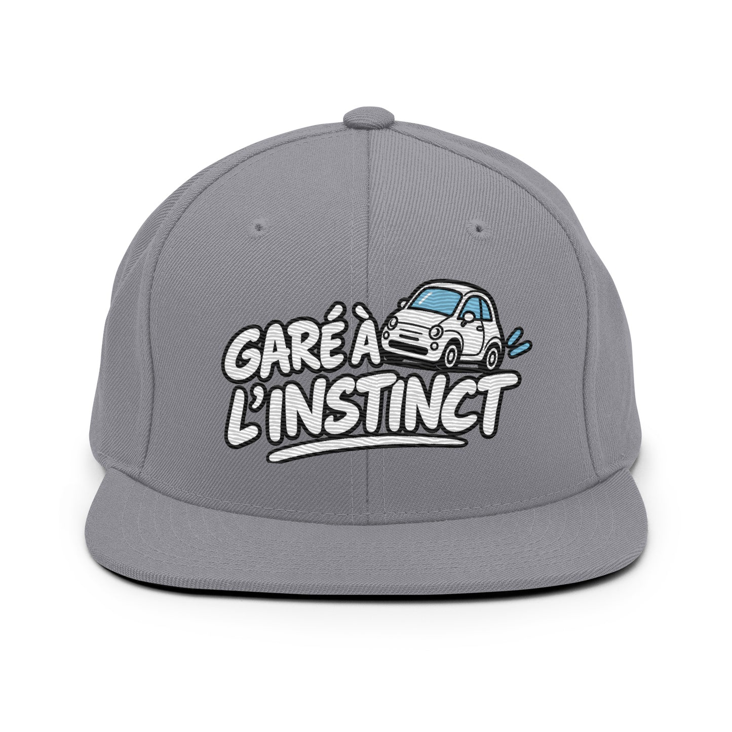 Casquette Snapback, brodée « Garé à l'instant », vue de face, image 12