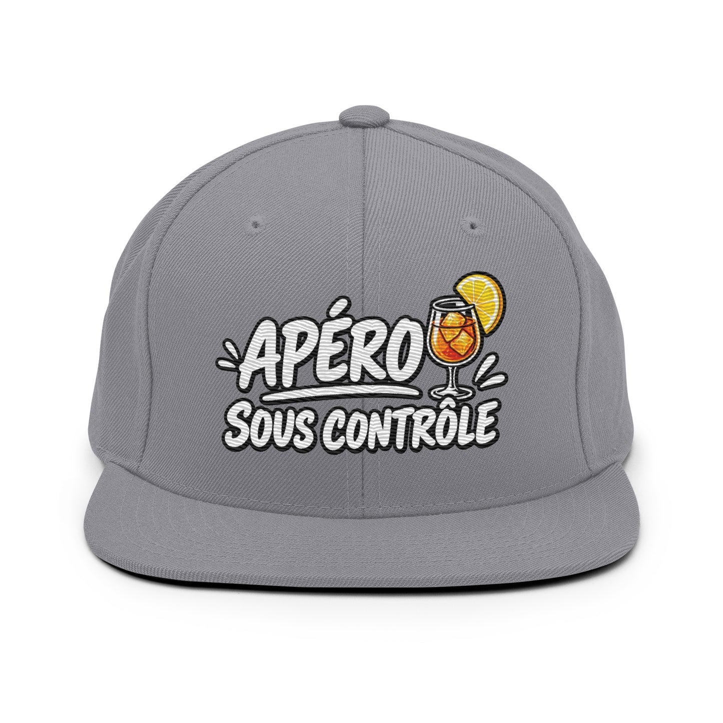 Casquette Snapback, brodée « Apéro sous contrôle », vue de face, image 4