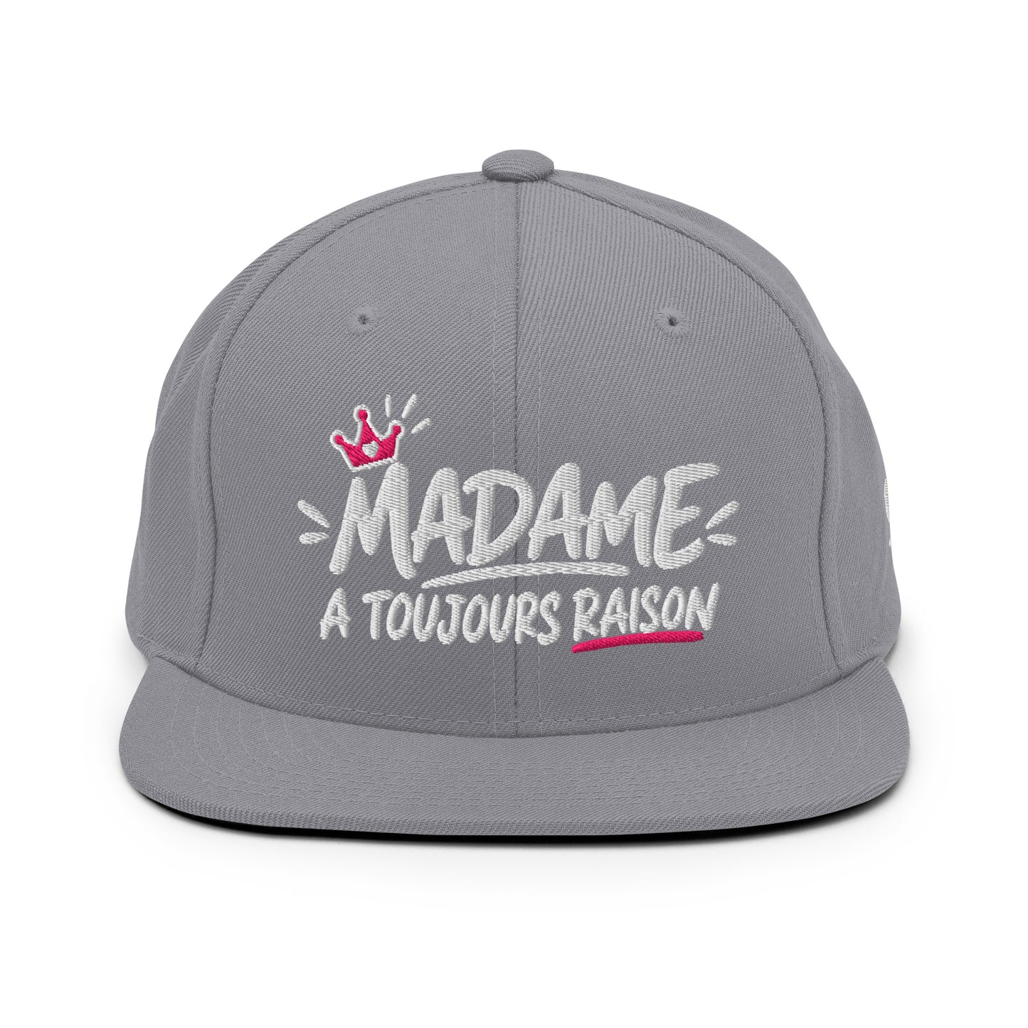 Casquette Snapback, brodée « Madame à toujours raison », vue de face, image 11
