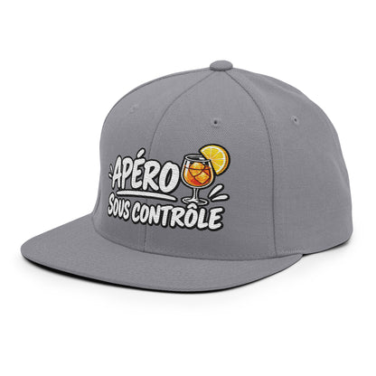 Casquette Snapback, brodée « Apéro sous contrôle », vue de trois quarts, image 85