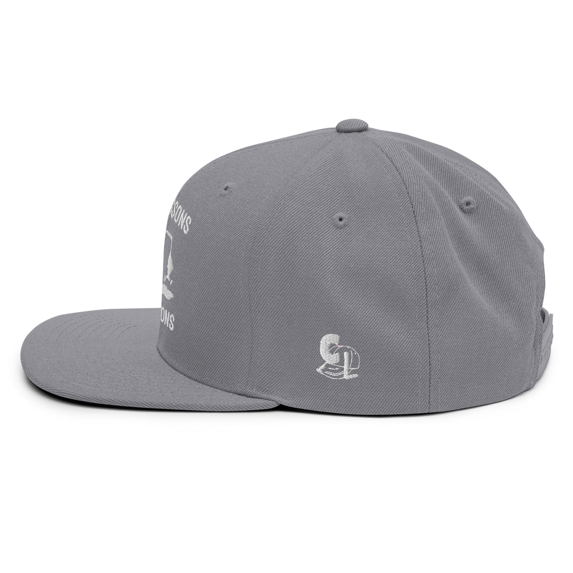 Casquette Snapback, brodée « Près des poissons, loin des cons », vue de côté, image 91