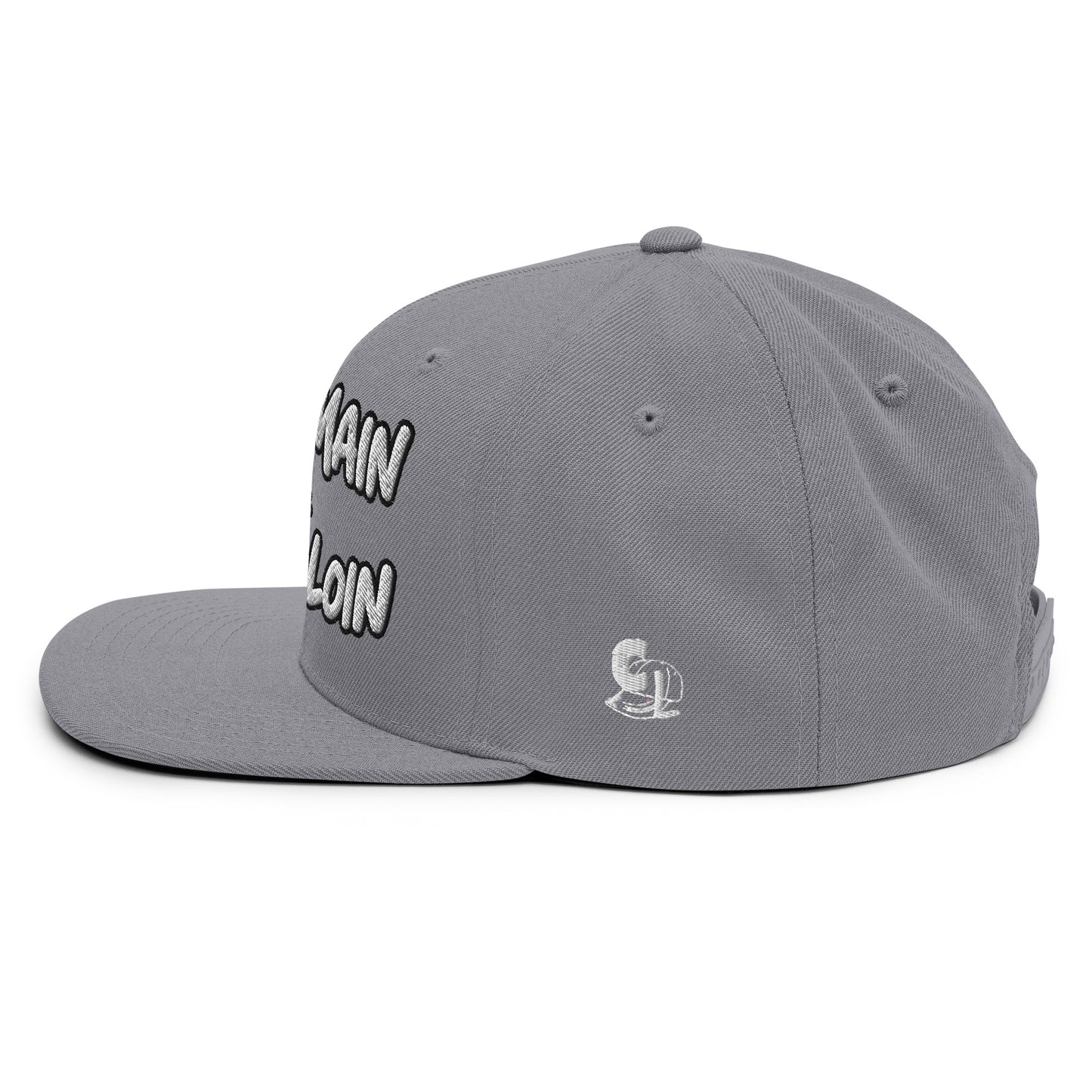 Casquette Snapback, brodée « Verre en main, souci au loin », vue de côté, image 85