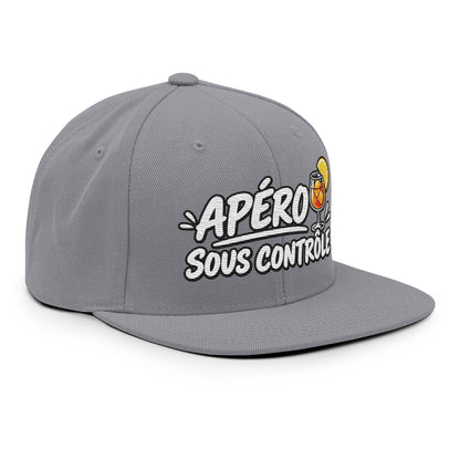 Casquette Snapback, brodée « Apéro sous contrôle », vue de trois quarts, image 87
