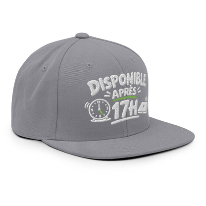 Casquette Snapback, brodée « Disponible après 17h », vue de trois quarts, image 87