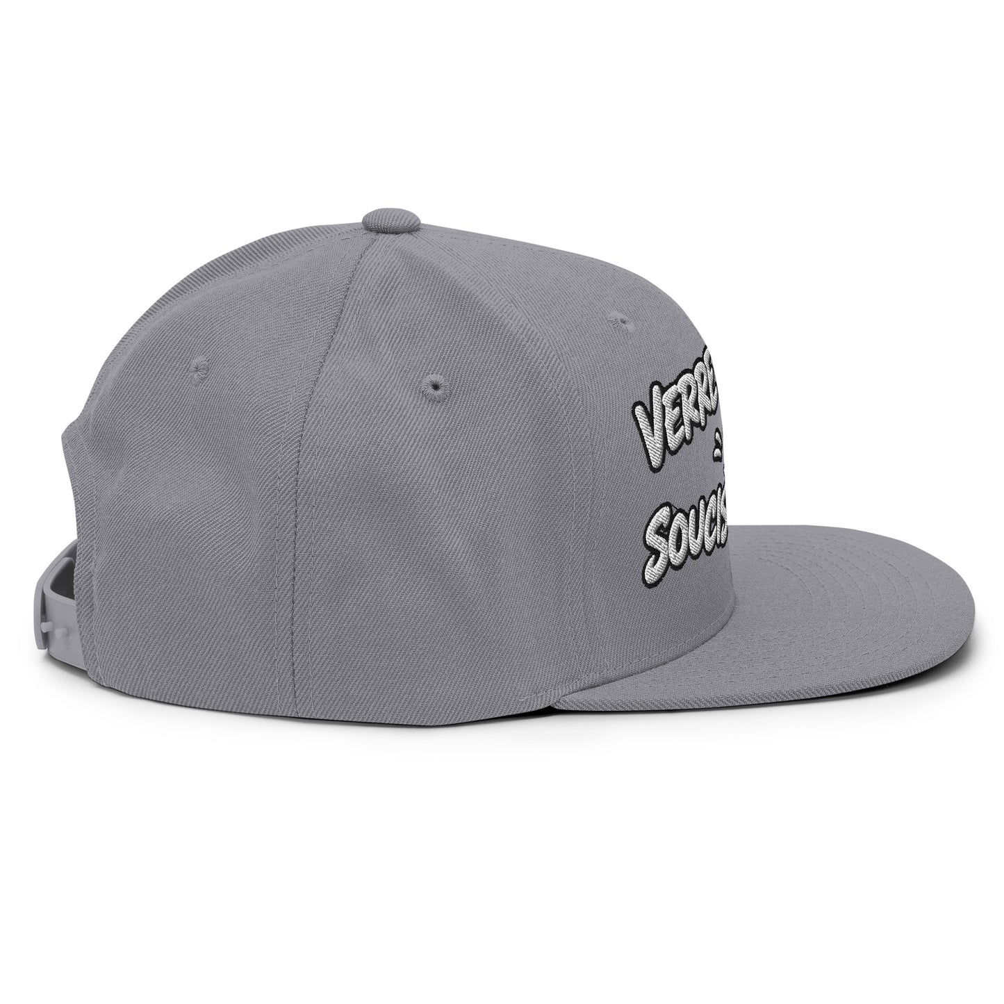 Casquette Snapback, brodée « Verre en main, souci au loin », vue de côté, image 87