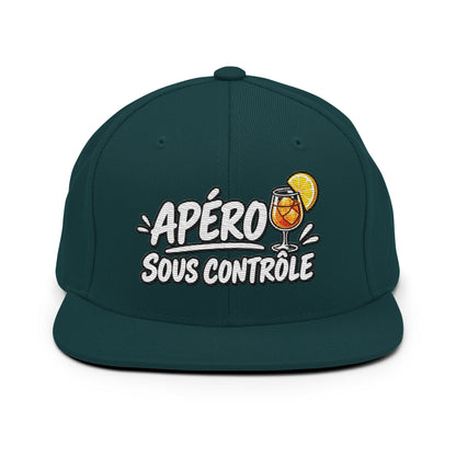 Casquette Snapback, brodée « Apéro sous contrôle », en Épicéa, vue de face, image 10
