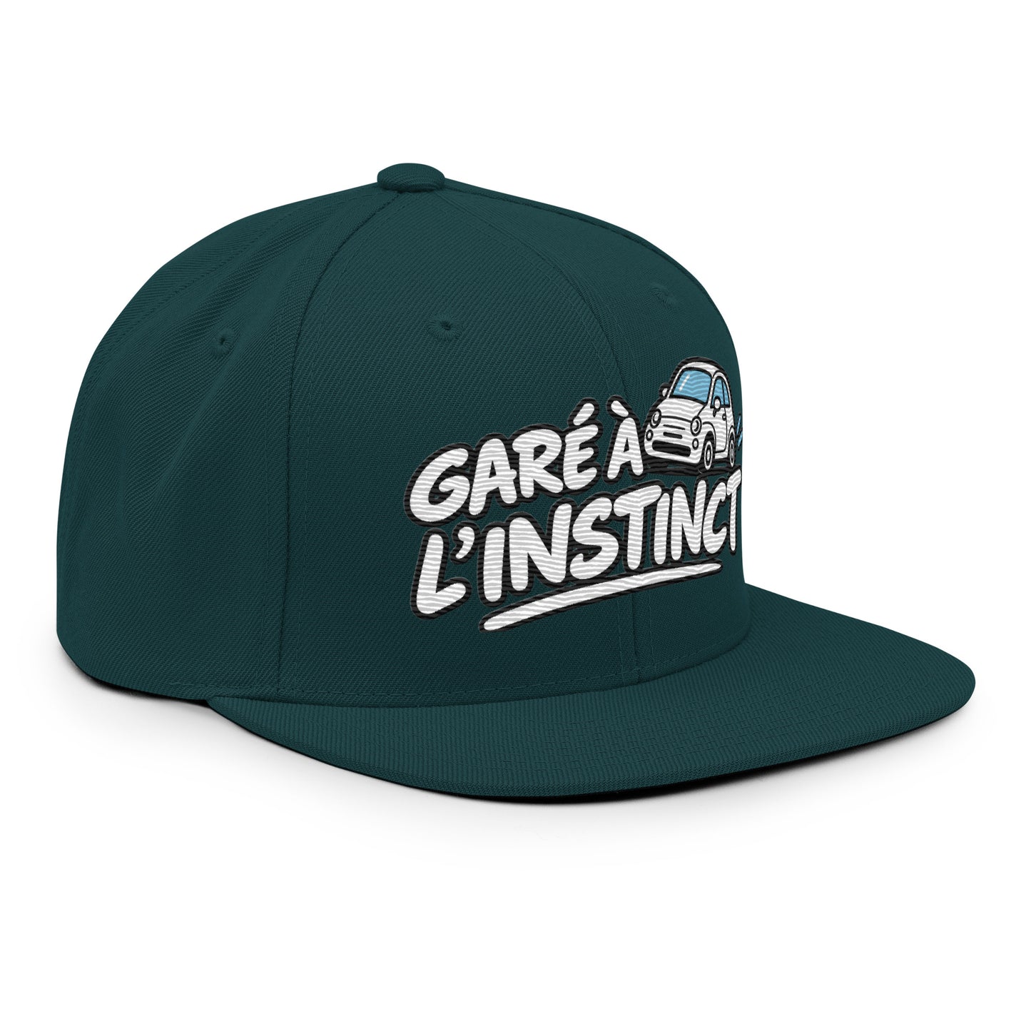Casquette Snapback, brodée « Garé à l'instant », en Épicéa, vue de trois quarts, image 67