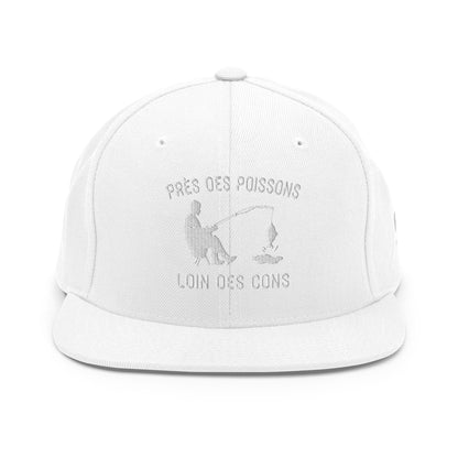 Casquette Snapback, brodée « Près des poissons, loin des cons », vue de face, image 17