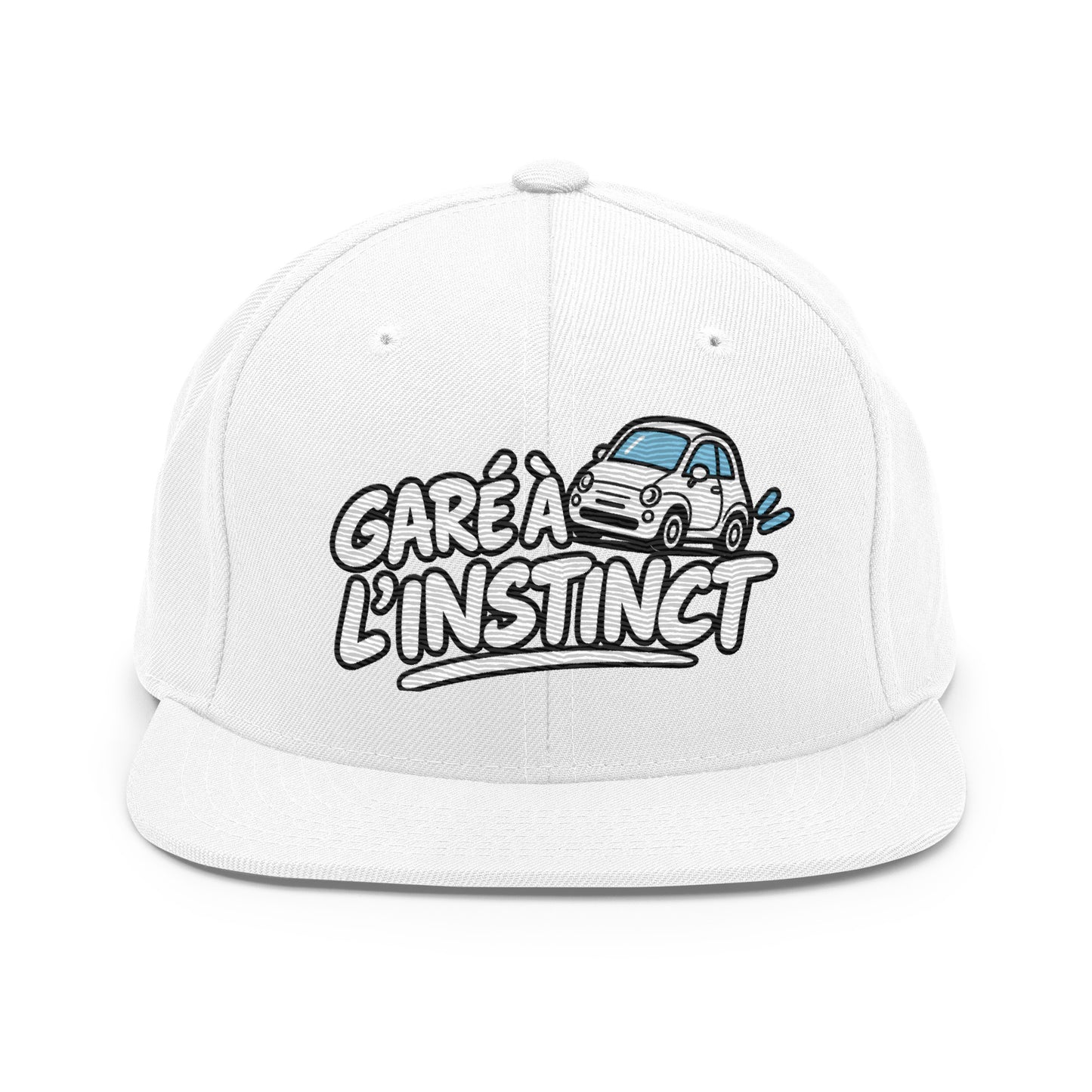 Casquette Snapback, brodée « Garé à l'instant », vue de face, image 3