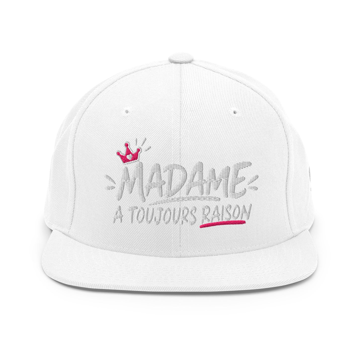 Casquette Snapback, brodée « Madame à toujours raison », vue de face, image 4