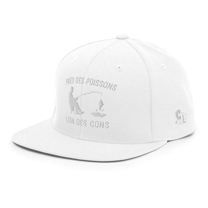 Casquette Snapback, brodée « Près des poissons, loin des cons », vue de trois quarts, image 108