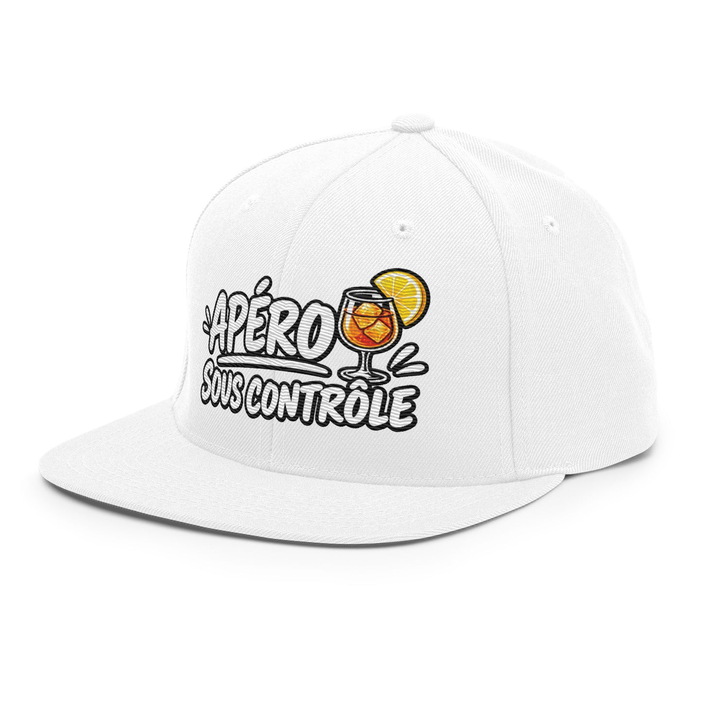 Casquette Snapback, brodée « Apéro sous contrôle », vue de trois quarts, image 108