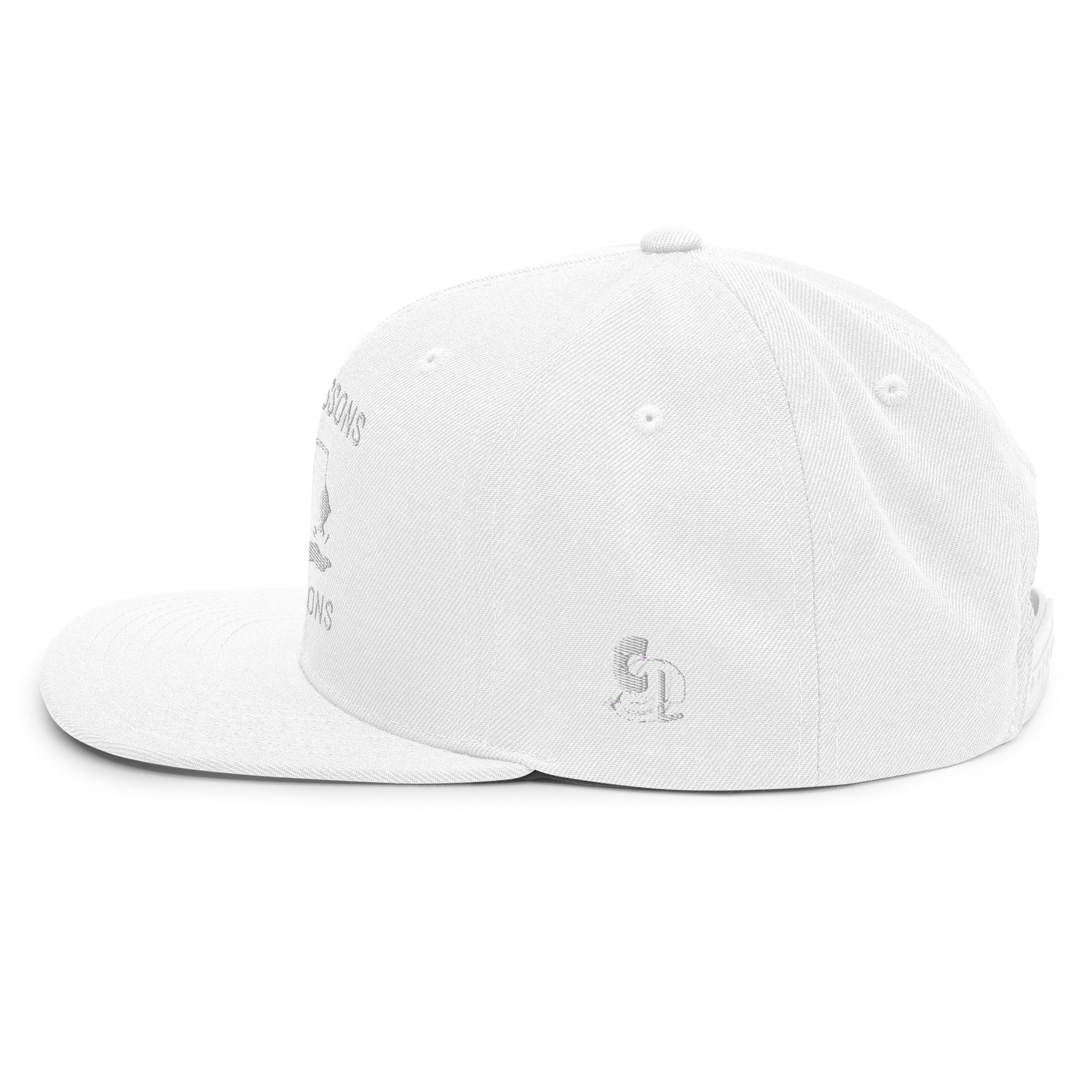 Casquette Snapback, brodée « Près des poissons, loin des cons », vue de côté, image 105