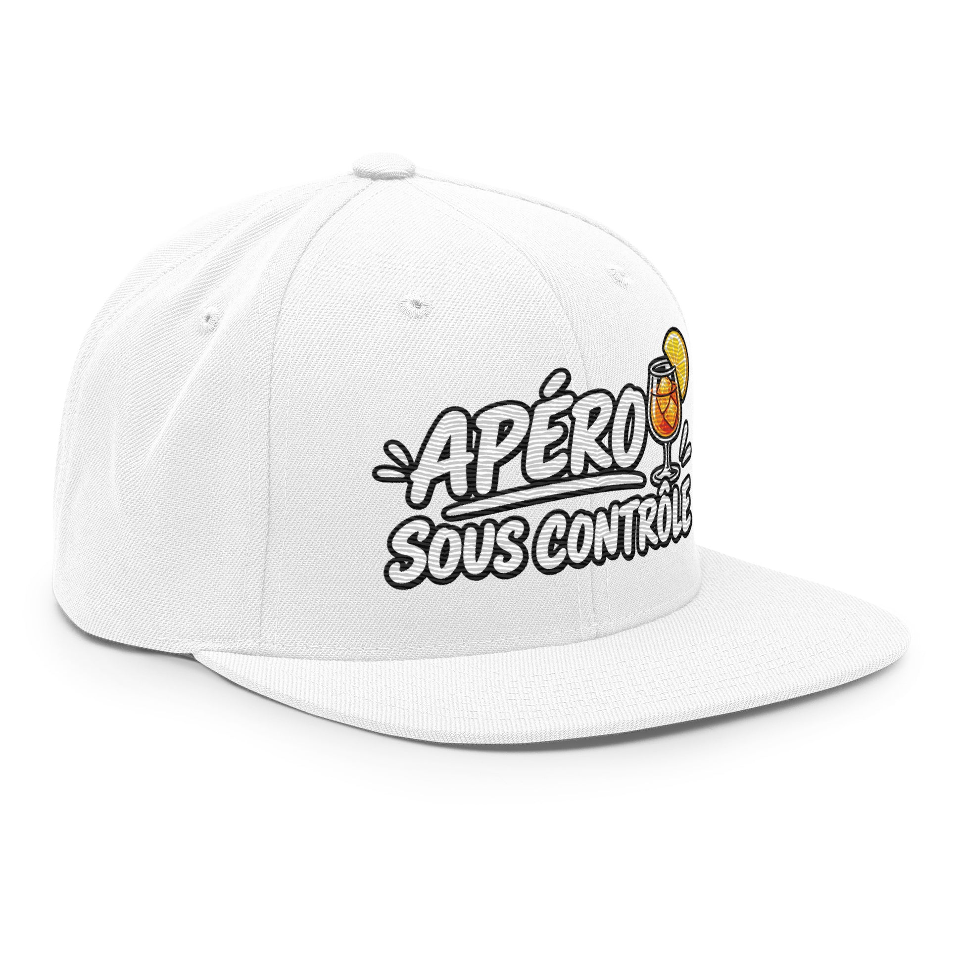Casquette Snapback, brodée « Apéro sous contrôle », vue de trois quarts, image 107