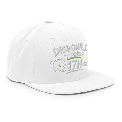 Casquette Snapback, brodée « Disponible après 17h », vue de trois quarts, image 107