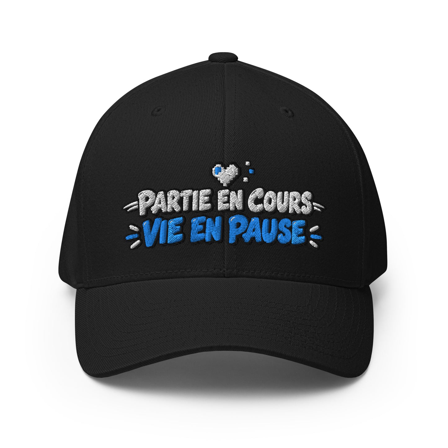 Casquette Casquette, brodée « Partie en cours, vie en pause », en Noir, vue de face, image 11