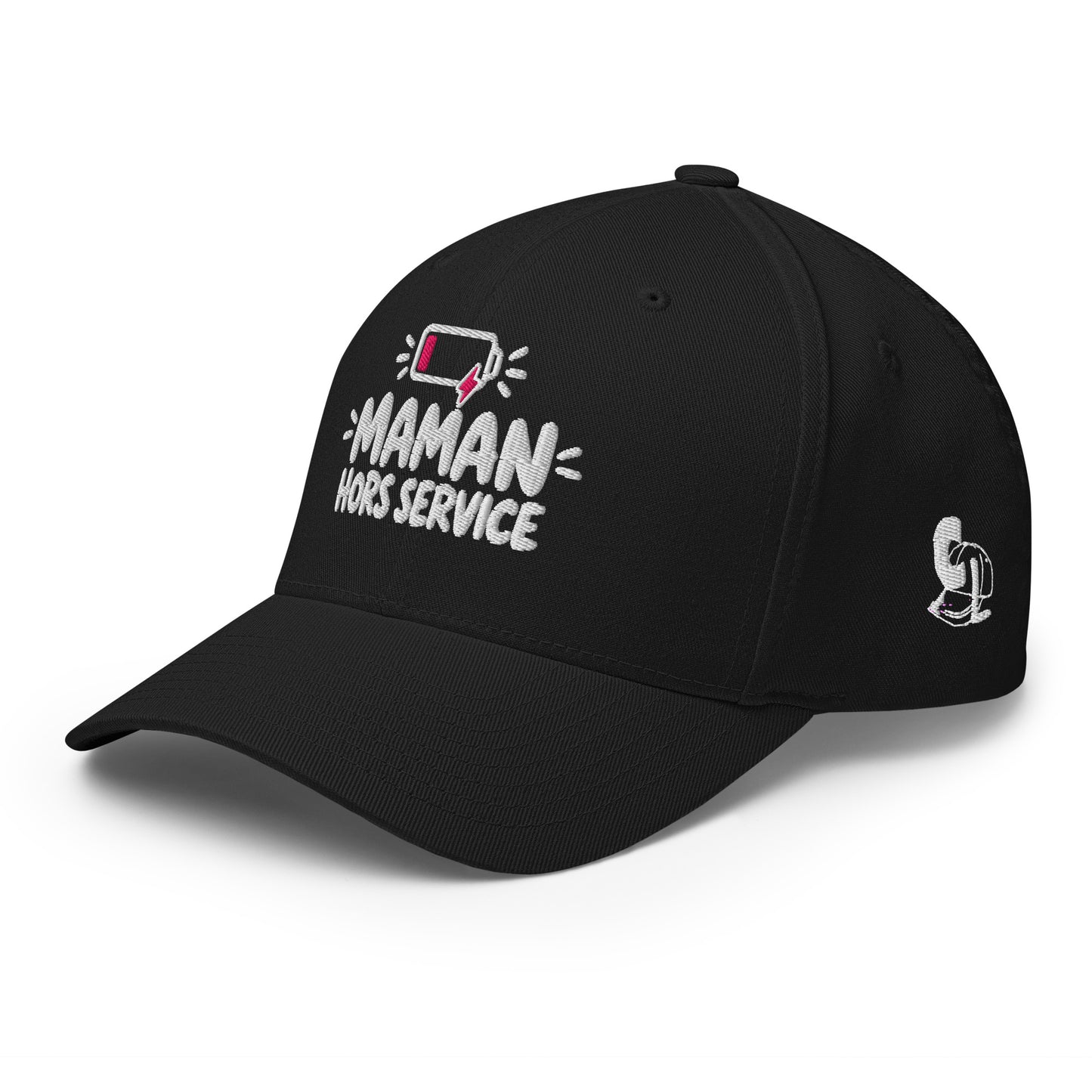Casquette Casquette, brodée « Maman hors service », en Noir, vue de trois quarts, image 24