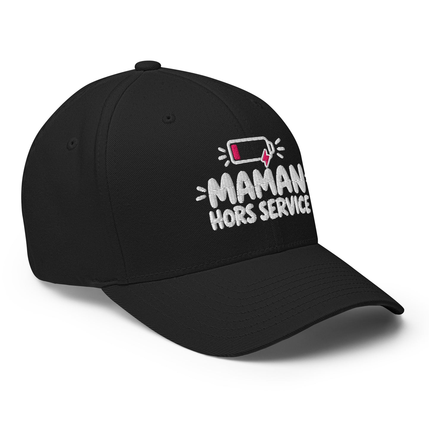 Casquette Casquette, brodée « Maman hors service », en Noir, vue de trois quarts, image 26