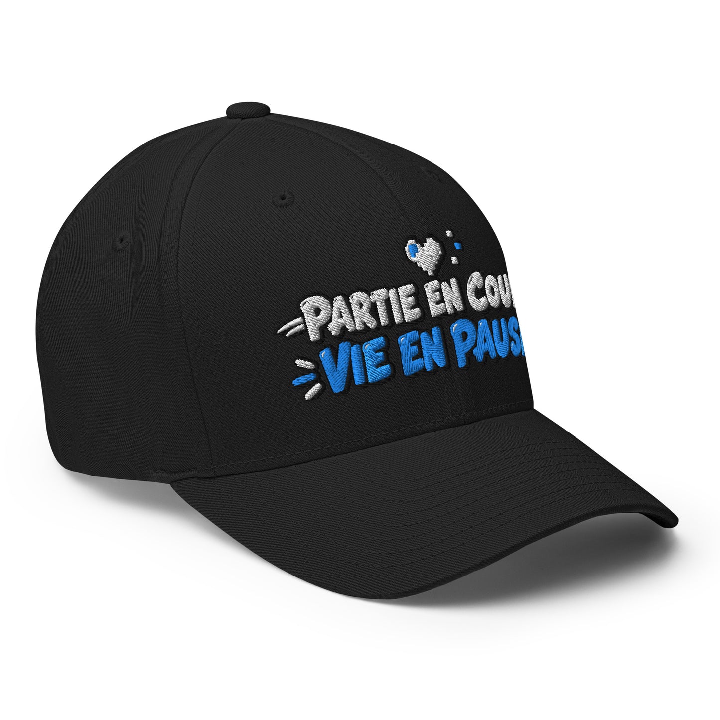Casquette Casquette, brodée « Partie en cours, vie en pause », en Noir, vue de trois quarts, image 27