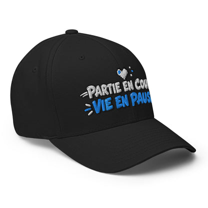 Casquette Casquette, brodée « Partie en cours, vie en pause », en Noir, vue de trois quarts, image 27