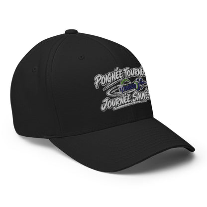 Casquette Casquette, brodée « Poignée tournée, journée sauvée », en Noir, vue de trois quarts, image 27
