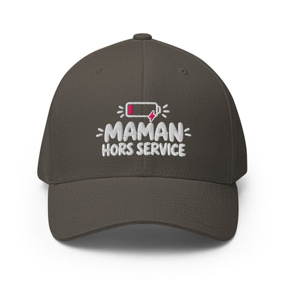Casquette Casquette, brodée « Maman hors service », en Rouge, vue de face, image 9