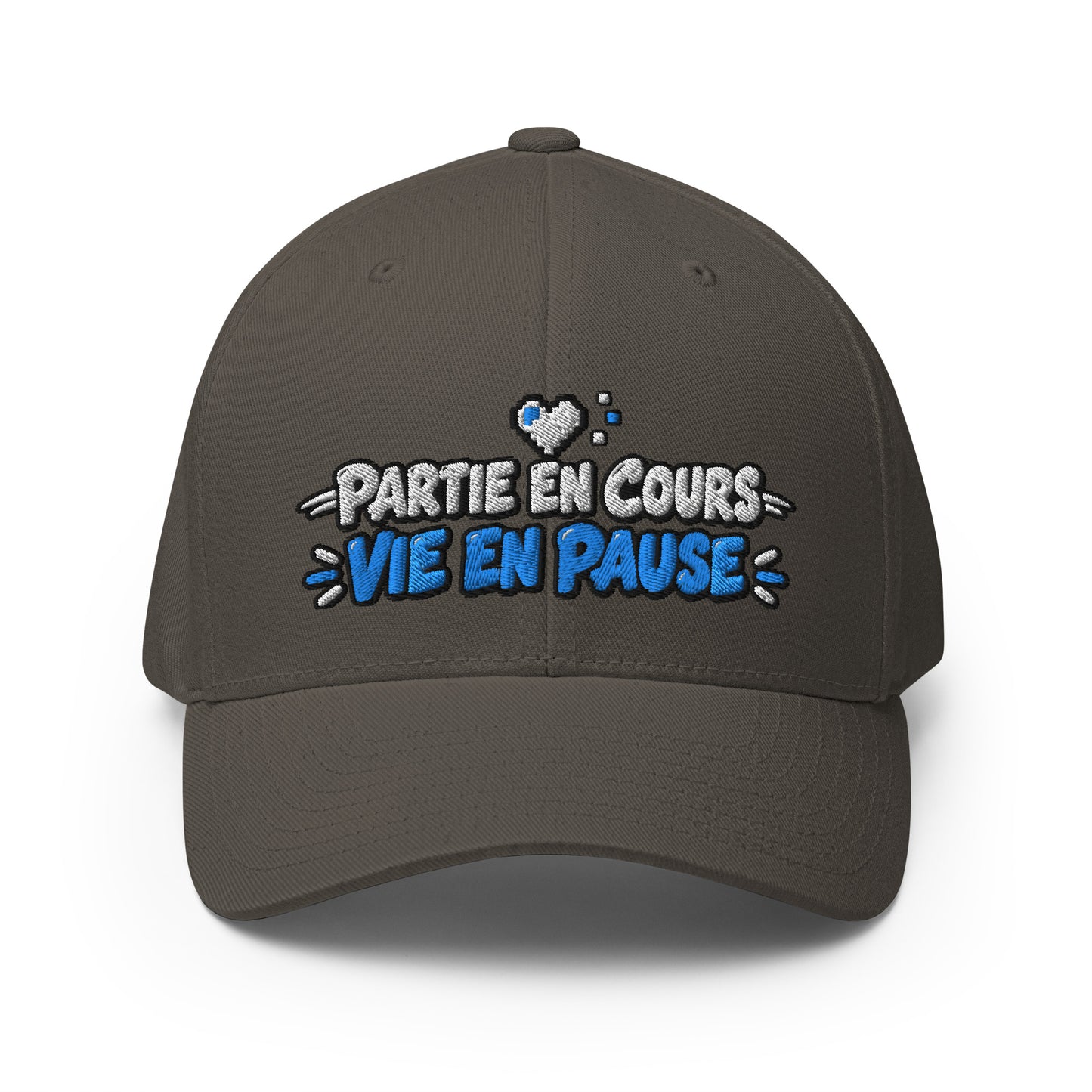 Casquette Casquette, brodée « Partie en cours, vie en pause », en Rouge, vue de face, image 7