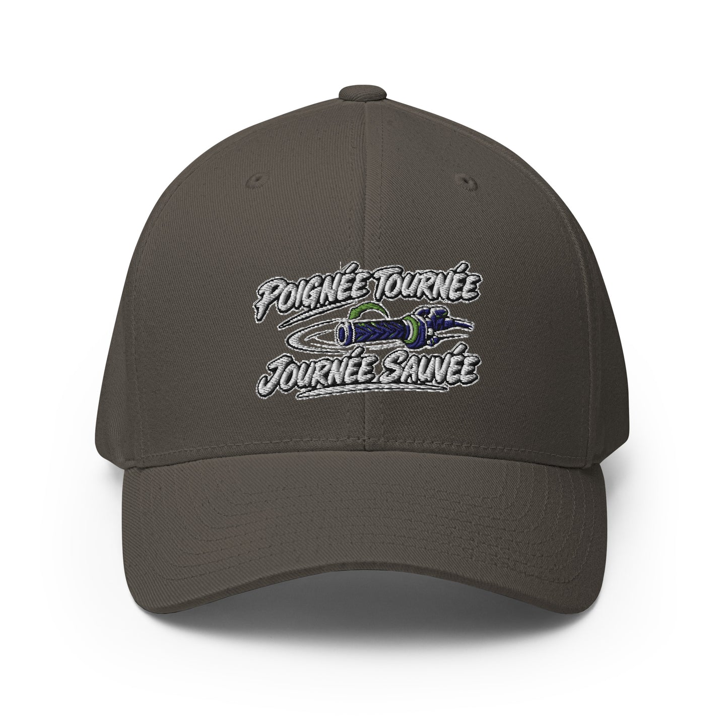 Casquette Casquette, brodée « Poignée tournée, journée sauvée », en Rouge, vue de face, image 8