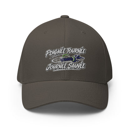 Casquette Casquette, brodée « Poignée tournée, journée sauvée », en Rouge, vue de face, image 8