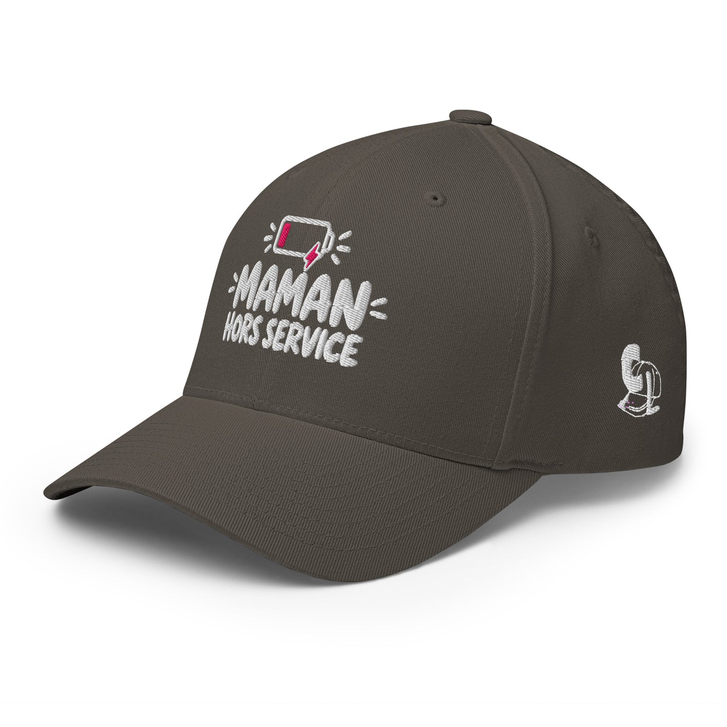 Casquette Casquette, brodée « Maman hors service », en Rouge, vue de trois quarts, image 43