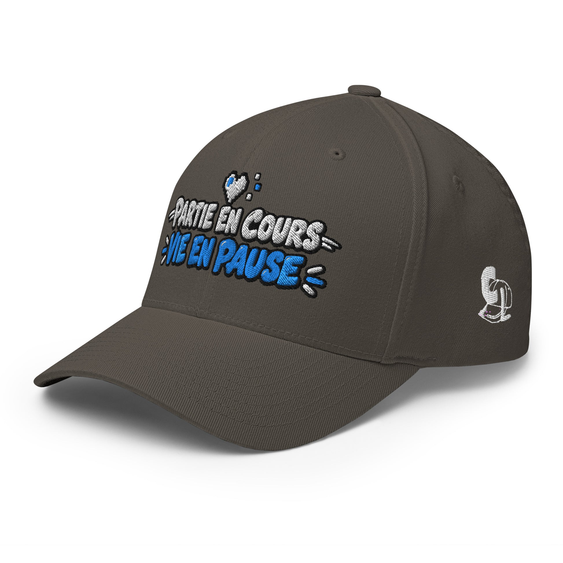 Casquette Casquette, brodée « Partie en cours, vie en pause », en Rouge, vue de trois quarts, image 45