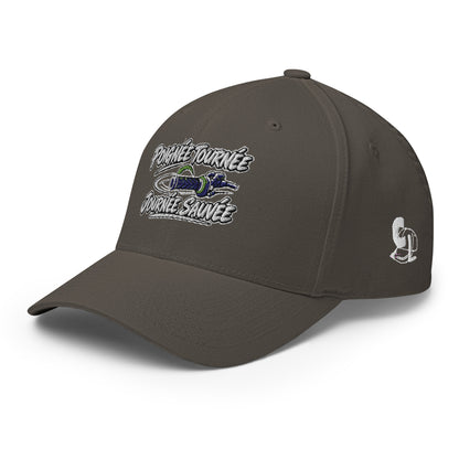 Casquette Casquette, brodée « Poignée tournée, journée sauvée », en Rouge, vue de trois quarts, image 44