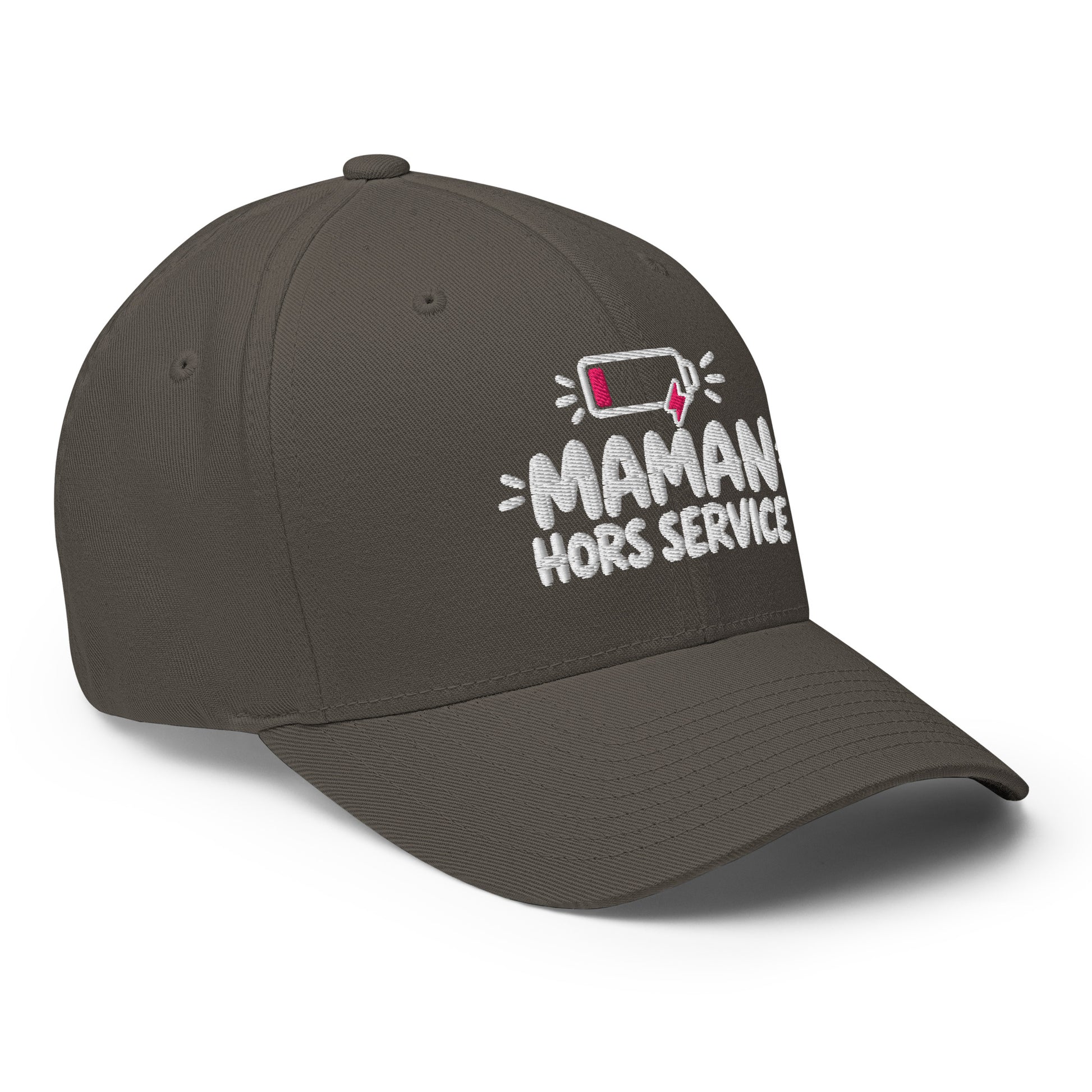 Casquette Casquette, brodée « Maman hors service », en Rouge, vue de trois quarts, image 45