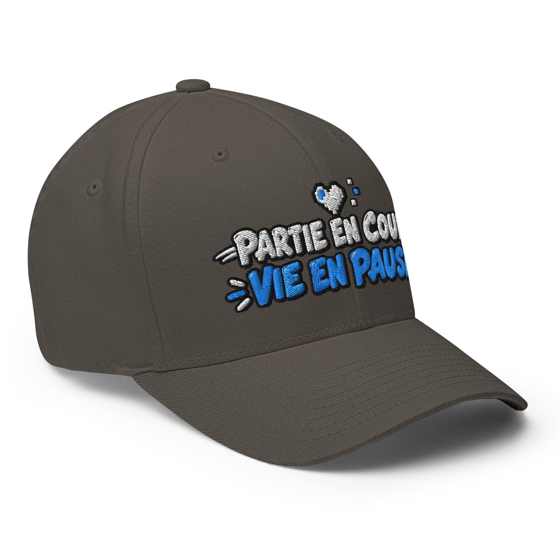 Casquette Casquette, brodée « Partie en cours, vie en pause », en Rouge, vue de trois quarts, image 47
