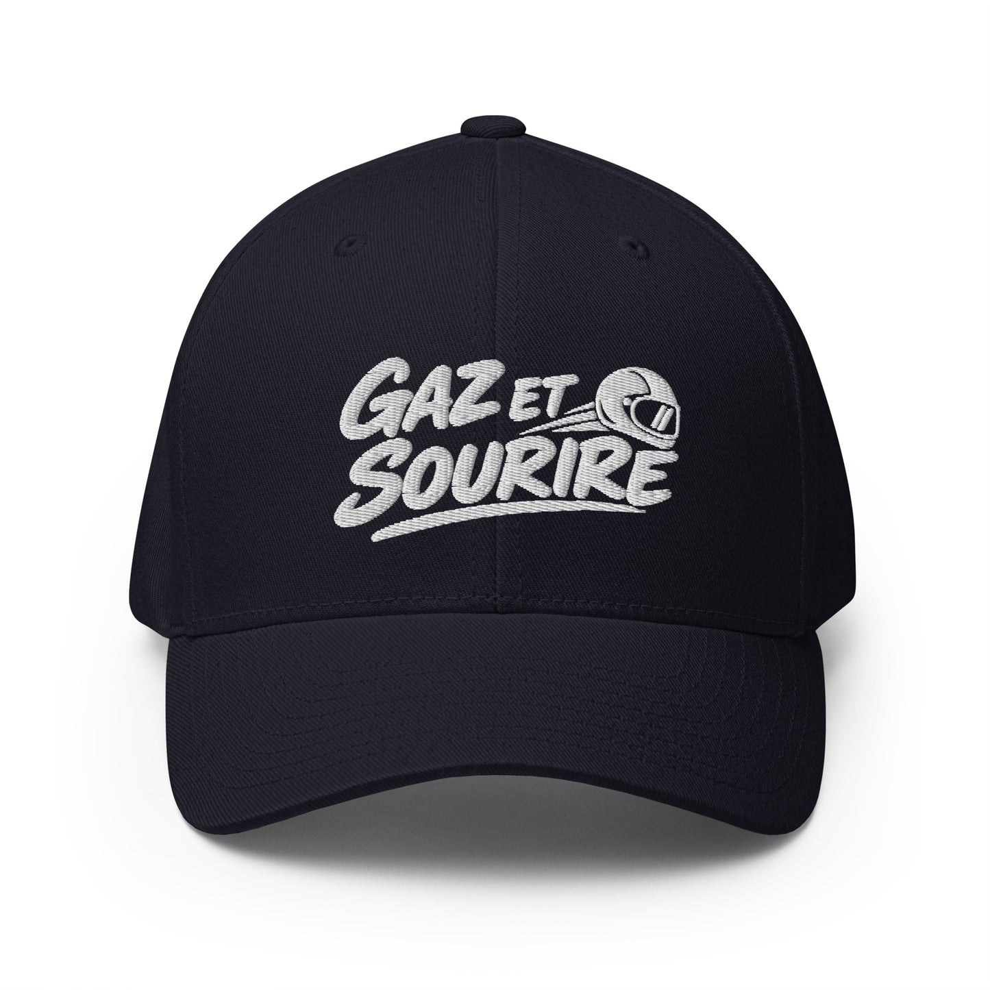 Casquette Casquette, brodée « Gaz et sourire », en Bleu Marine Foncé, vue de face, image 12