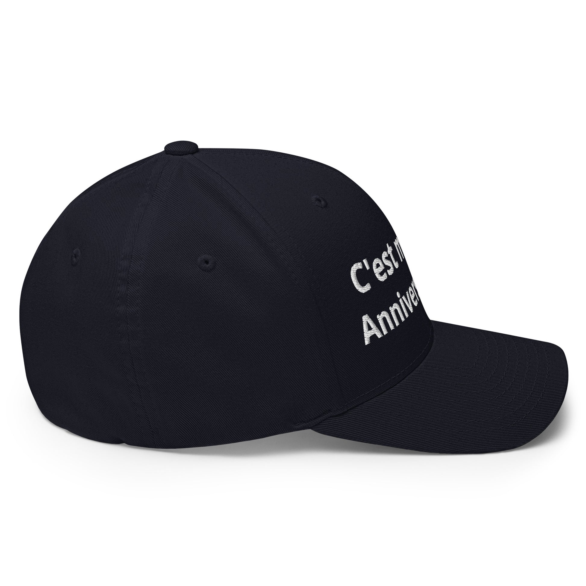 Casquette Baseball, brodée « C'est mon anniversaire », en Bleu Marine Foncé, vue arrière, image 16