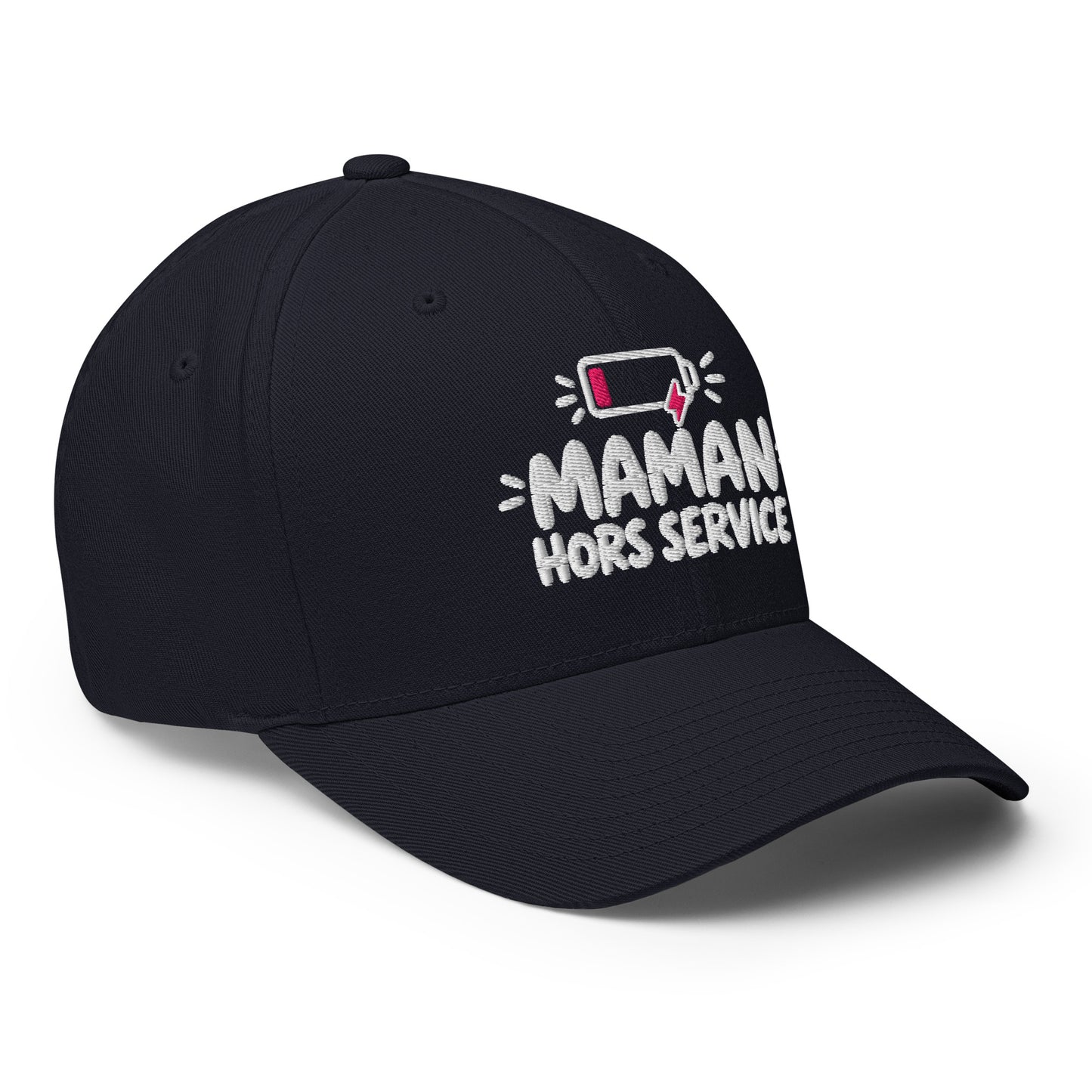 Casquette Casquette, brodée « Maman hors service », en Bleu Marine Foncé, vue de trois quarts, image 21