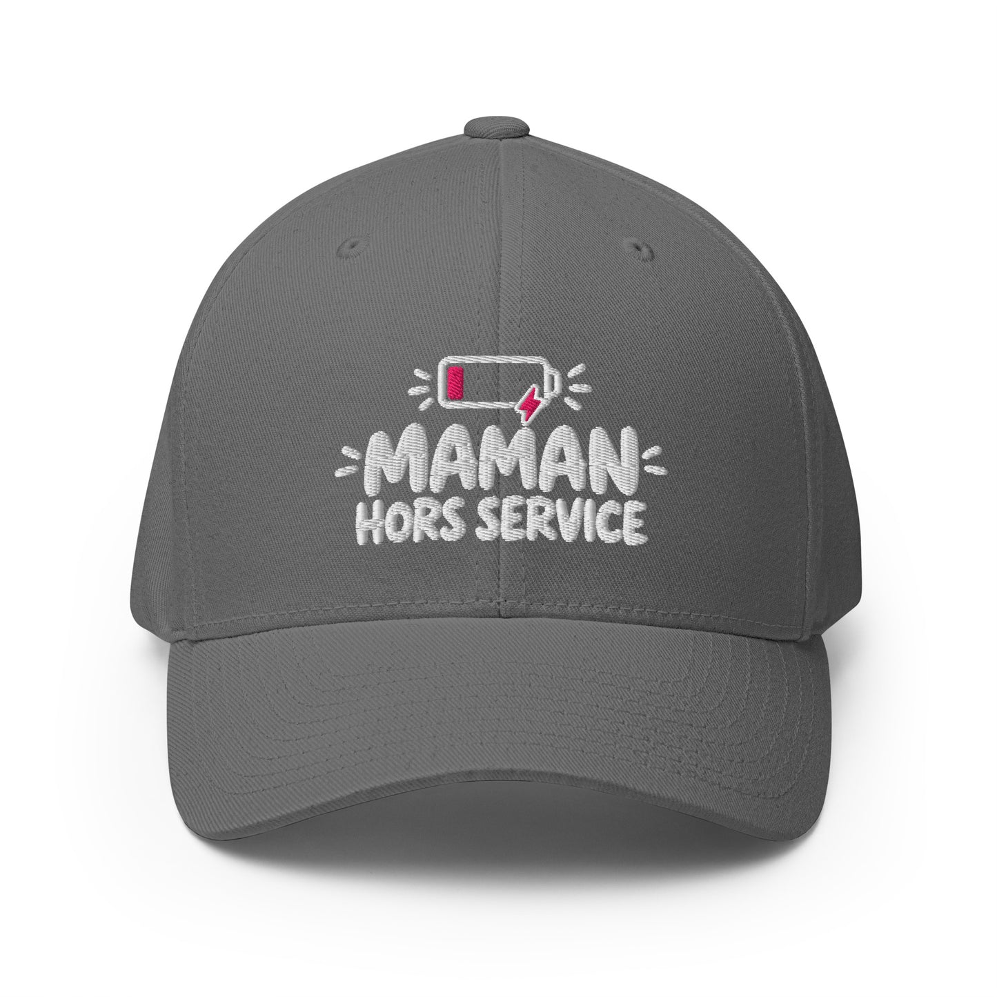 Casquette Casquette, brodée « Maman hors service », en Rouge, vue de face, image 3