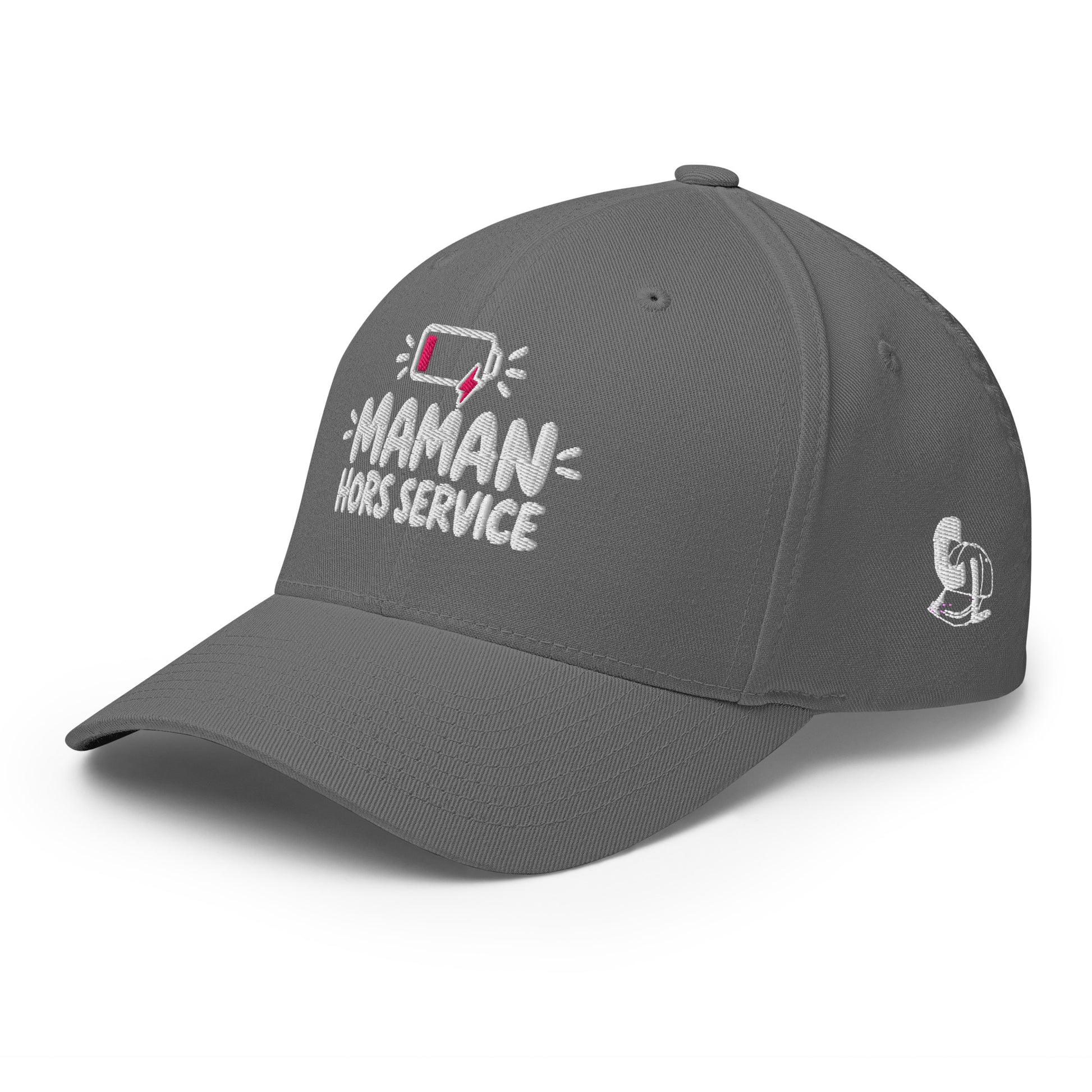 Casquette Casquette, brodée « Maman hors service », en Rouge, vue de trois quarts, image 54