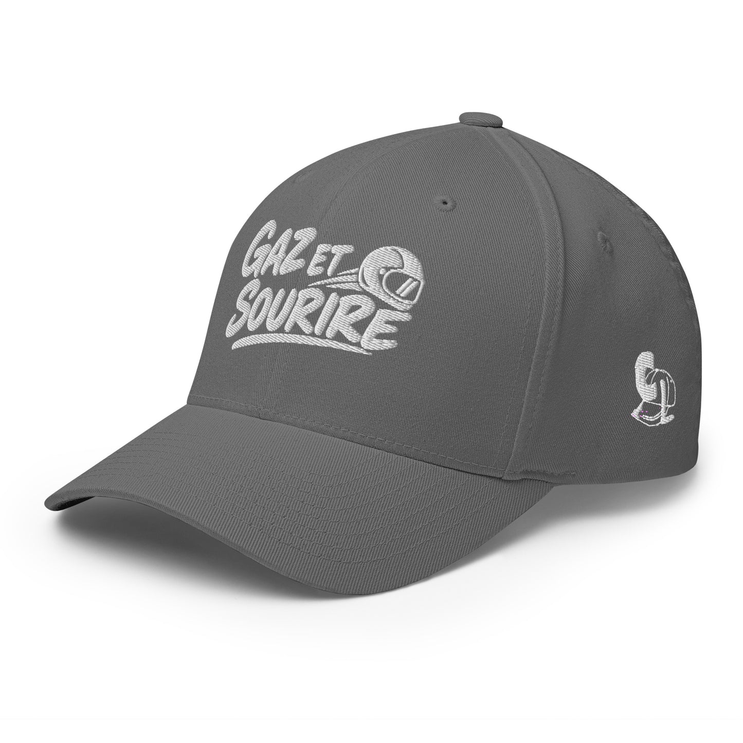 Casquette Casquette, brodée « Gaz et sourire », en Rouge, vue de trois quarts, image 54