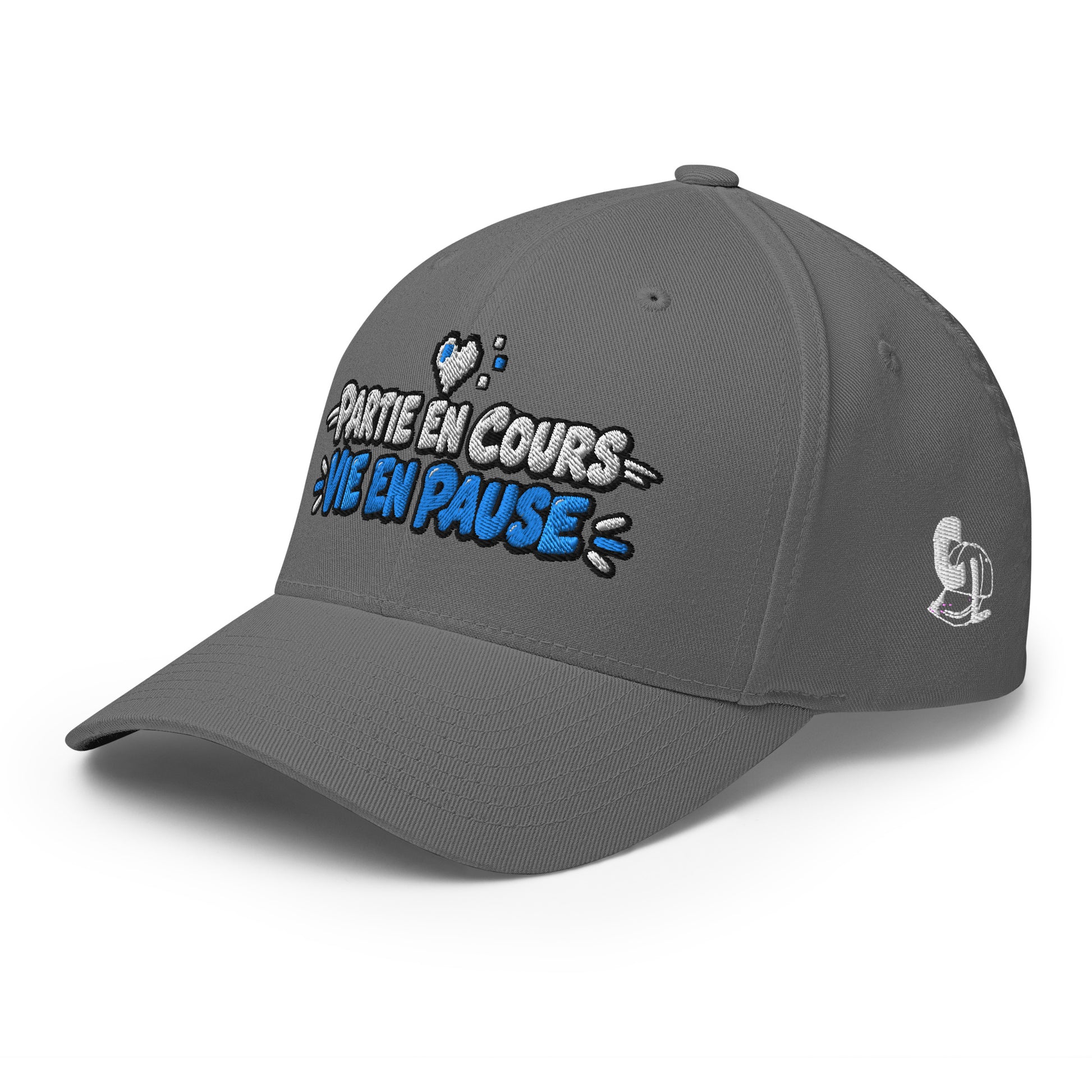 Casquette Casquette, brodée « Partie en cours, vie en pause », en Rouge, vue de trois quarts, image 55