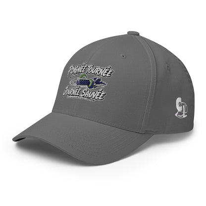 Casquette Casquette, brodée « Poignée tournée, journée sauvée », en Rouge, vue de trois quarts, image 55