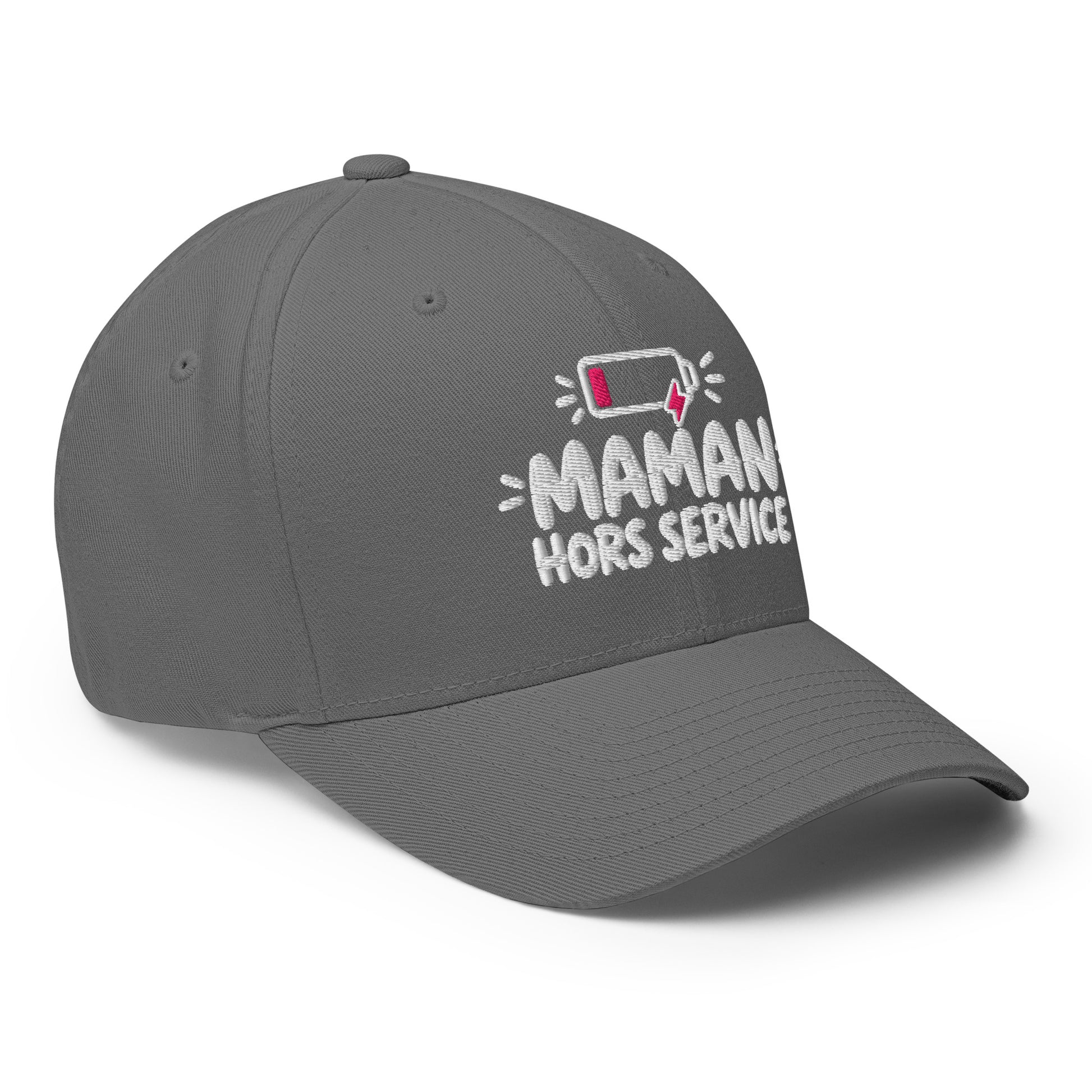 Casquette Casquette, brodée « Maman hors service », en Rouge, vue de trois quarts, image 56