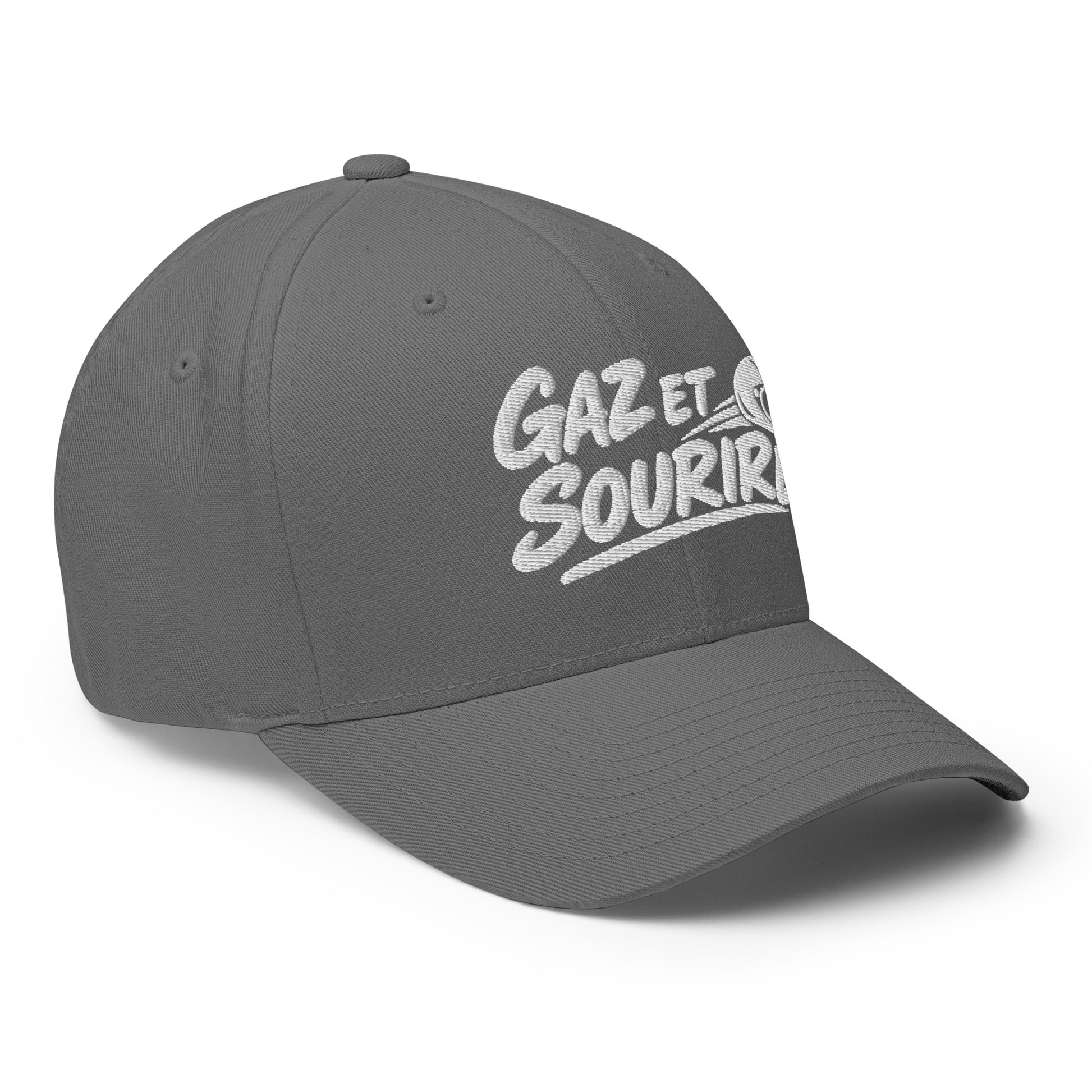 Casquette Casquette, brodée « Gaz et sourire », en Rouge, vue de trois quarts, image 56